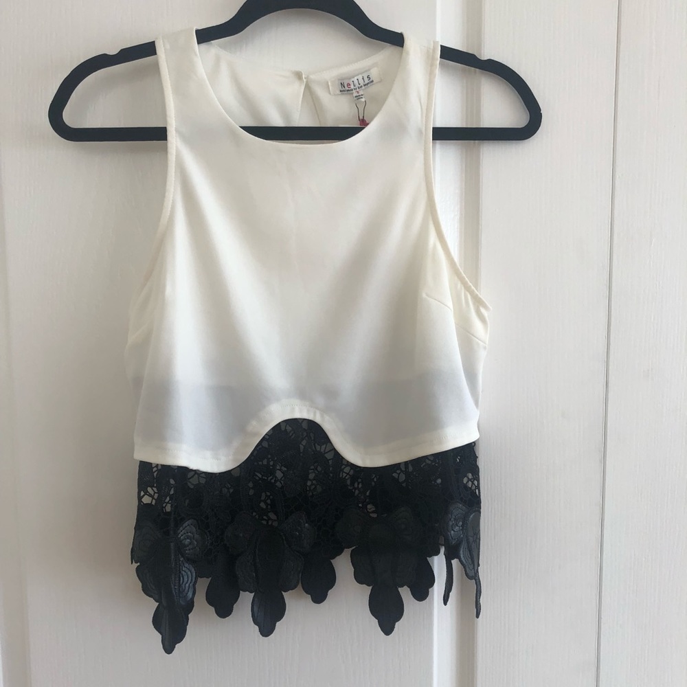 Creme Lace Crop Top